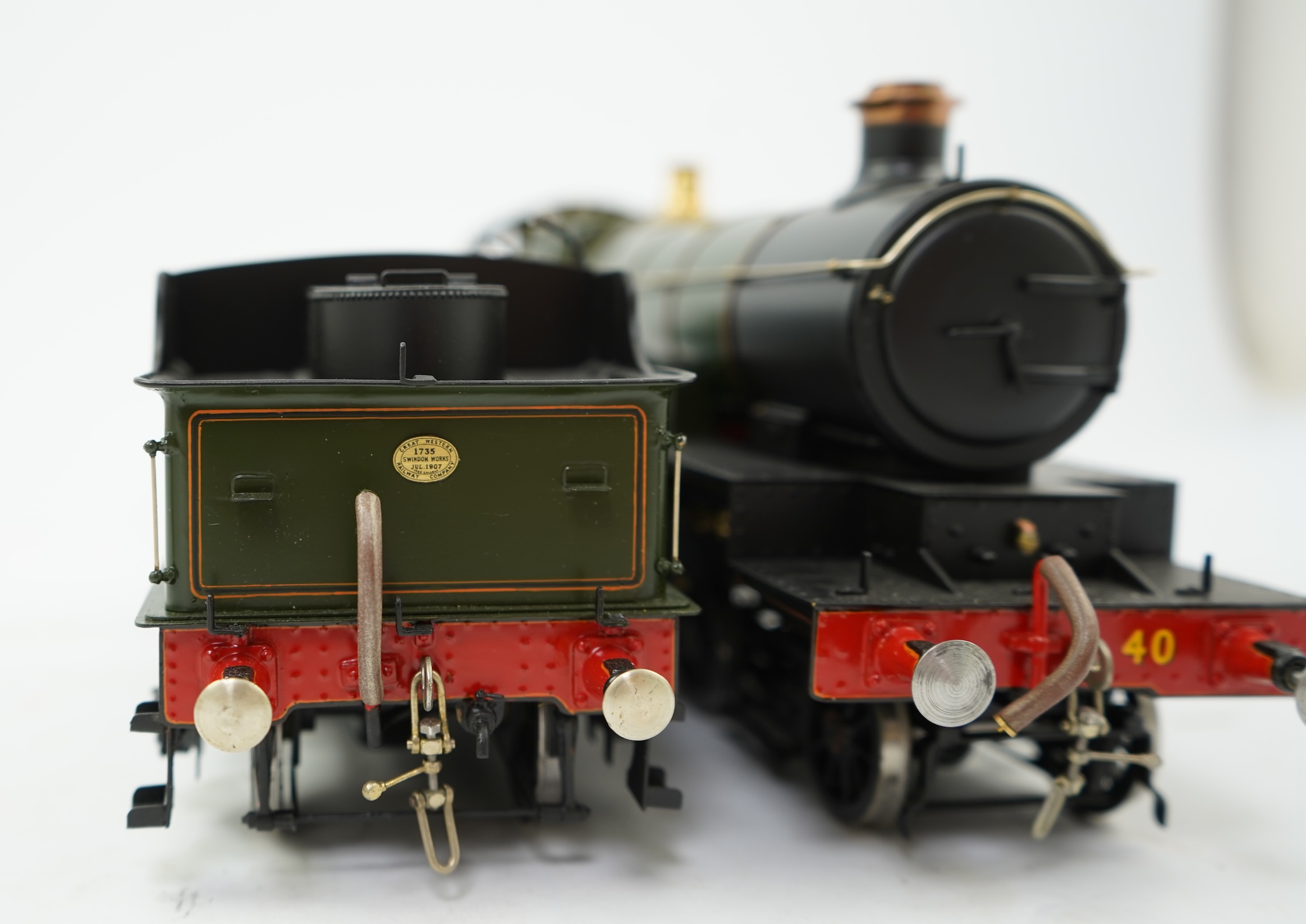 A Gauge One model of GWR Star Class prototype, North Star 40, 4-4-2 tender locomotive, constructed, painted and lined to a very high standard, with a high level of detail, unpowered and with cab interior unpainted.